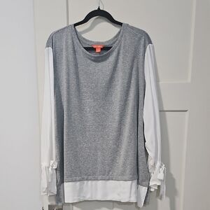 Gray and White Women's Top